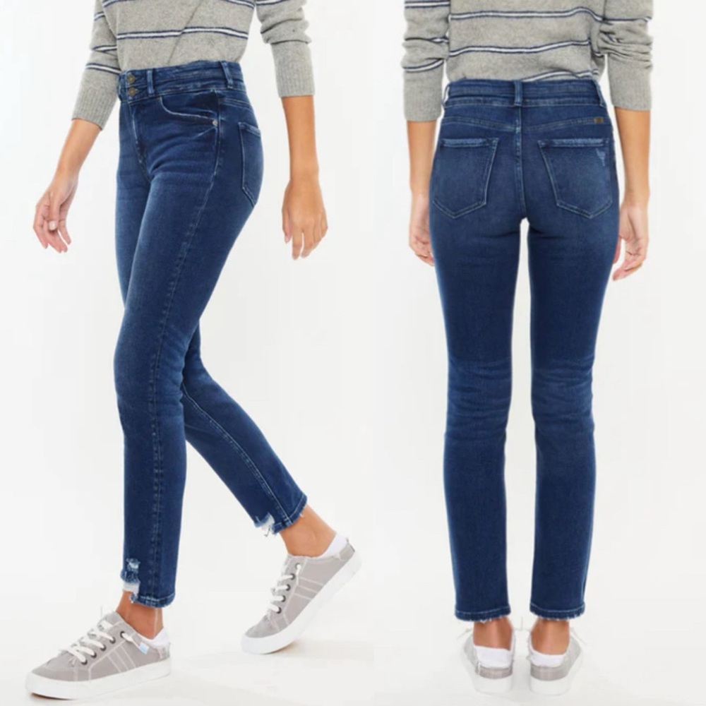 KanCan Jeans Cadence Ultra High Rise Slim Straight Leg Blue Size 27